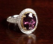 DIAMOND, PURPLE TOURMALINE AND
