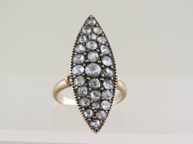 Diamond Ring 27 rose cut diamonds