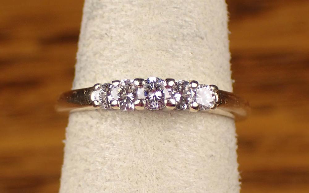 DIAMOND RING AND FOURTEEN KARAT