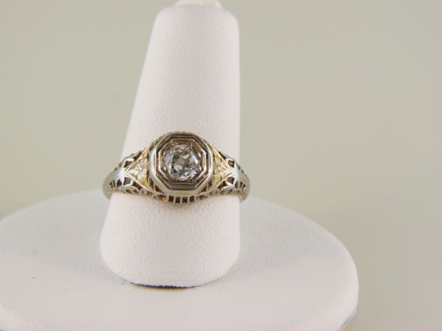 Diamond Ring early European cut .35