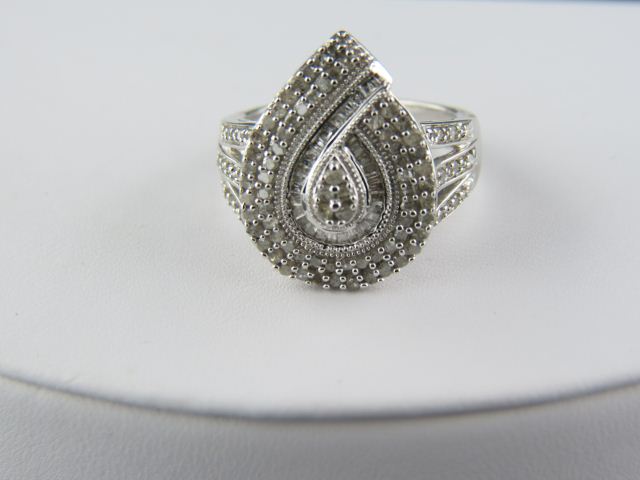 Diamond Ring swirling pear shape