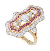 DIAMOND, RUBY AND 18KT YELLOW