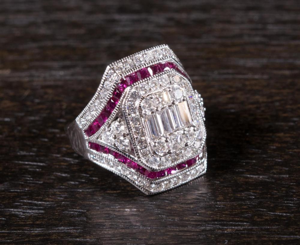 DIAMOND, RUBY AND EIGHTEEN KARAT