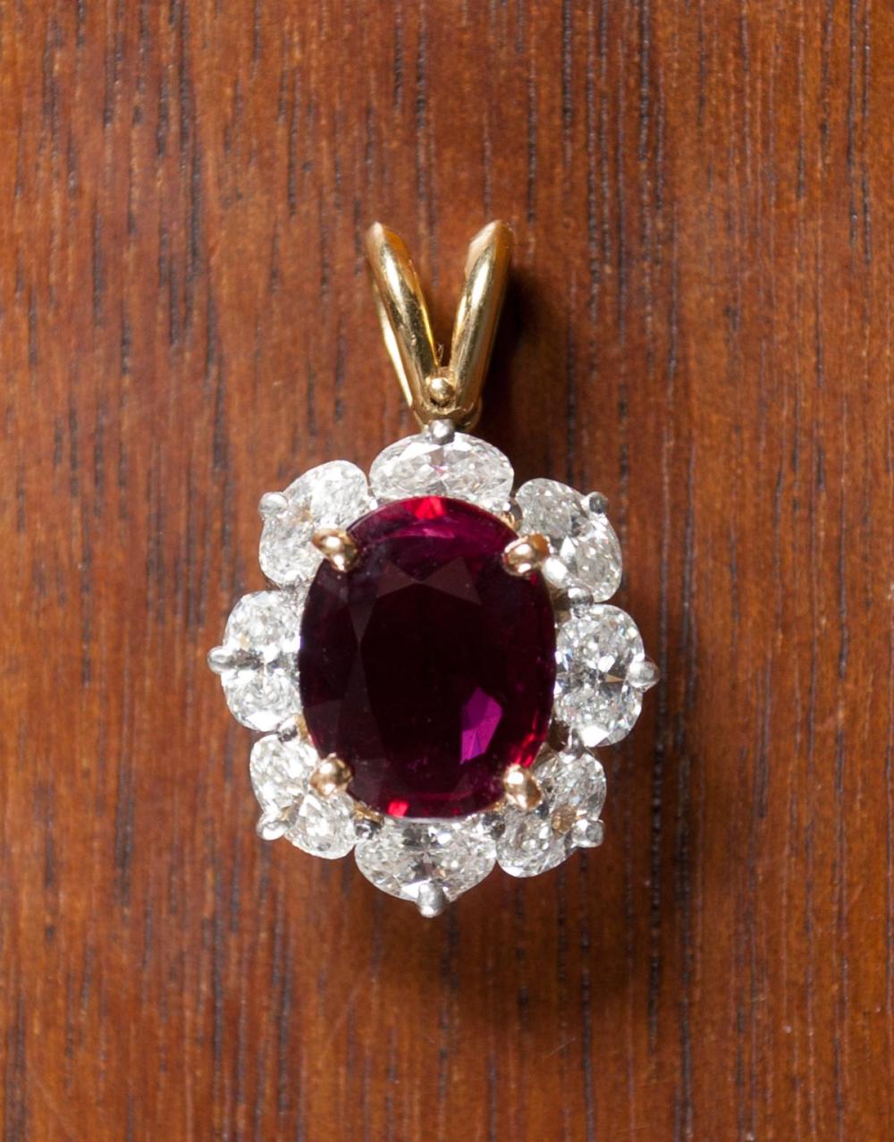 DIAMOND, RUBY AND EIGHTEEN KARAT