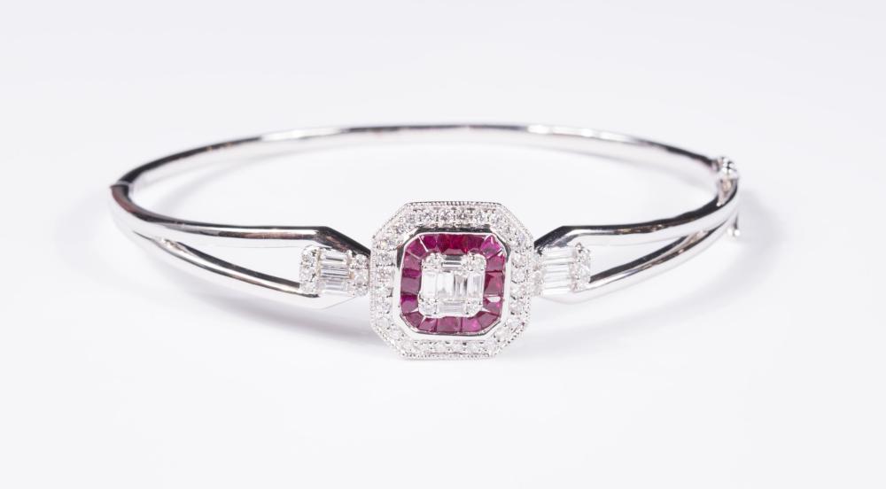 DIAMOND, RUBY AND EIGHTEEN KARAT