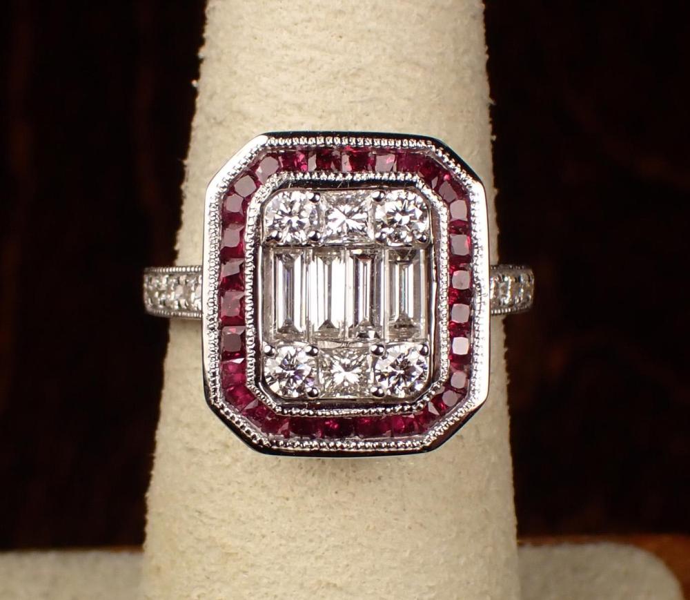 DIAMOND, RUBY AND EIGHTEEN KARAT