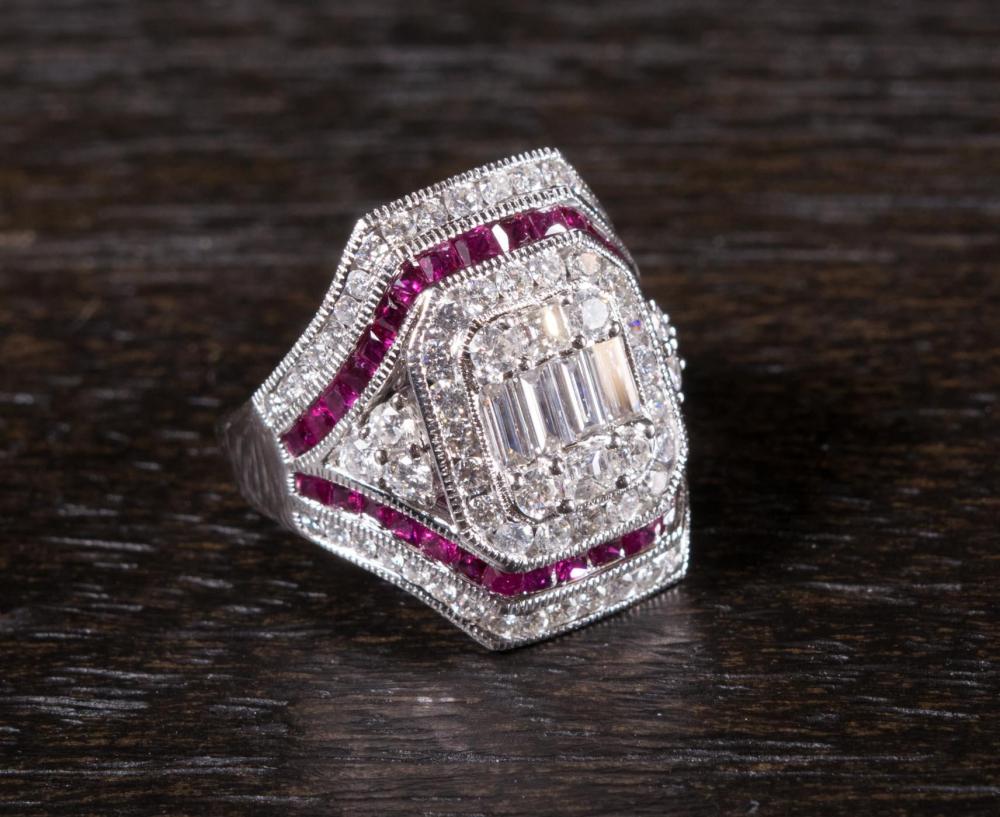 DIAMOND, RUBY AND EIGHTEEN KARAT