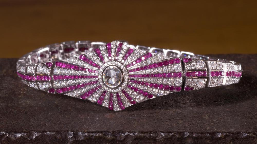 DIAMOND, RUBY AND FOURTEEN KARAT