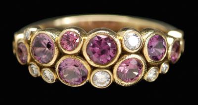 Diamond, ruby ring, conjoined