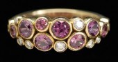Diamond, ruby ring, conjoined