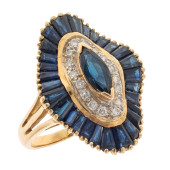 DIAMOND, SAPPHIRE, 18K YELLOW