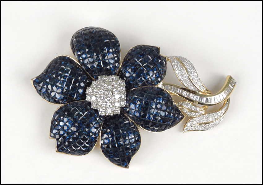 DIAMOND SAPPHIRE AND 18 KARAT