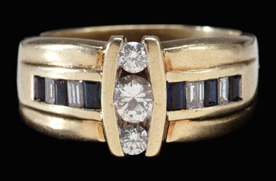 Diamond, sapphire gent's ring,