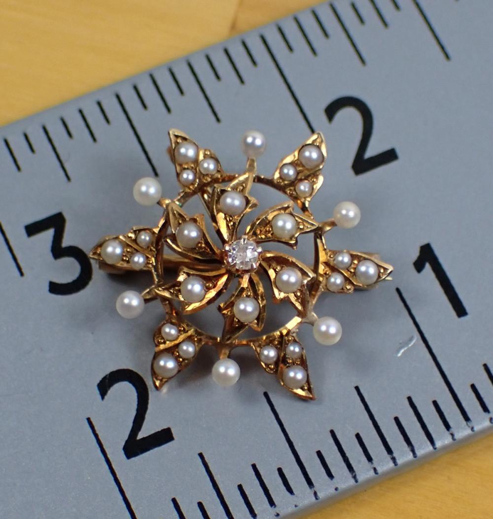 DIAMOND, SEED PEARL AND FOURTEEN