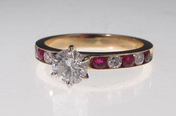 DIAMOND SOLITAIRE AND RUBY