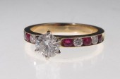 DIAMOND SOLITAIRE AND RUBY ENG