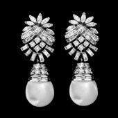 DIAMOND & SOUTH SEA PEARL EARR