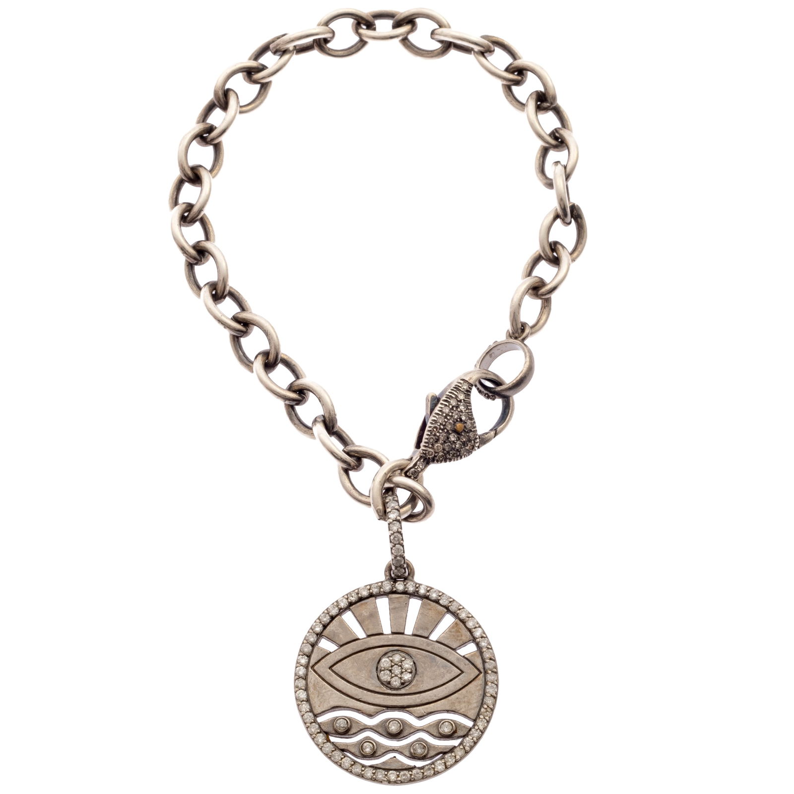 DIAMOND, STERLING SILVER "EVIL EYE"