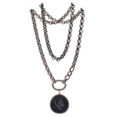 DIAMOND, STERLING SILVER NECKL