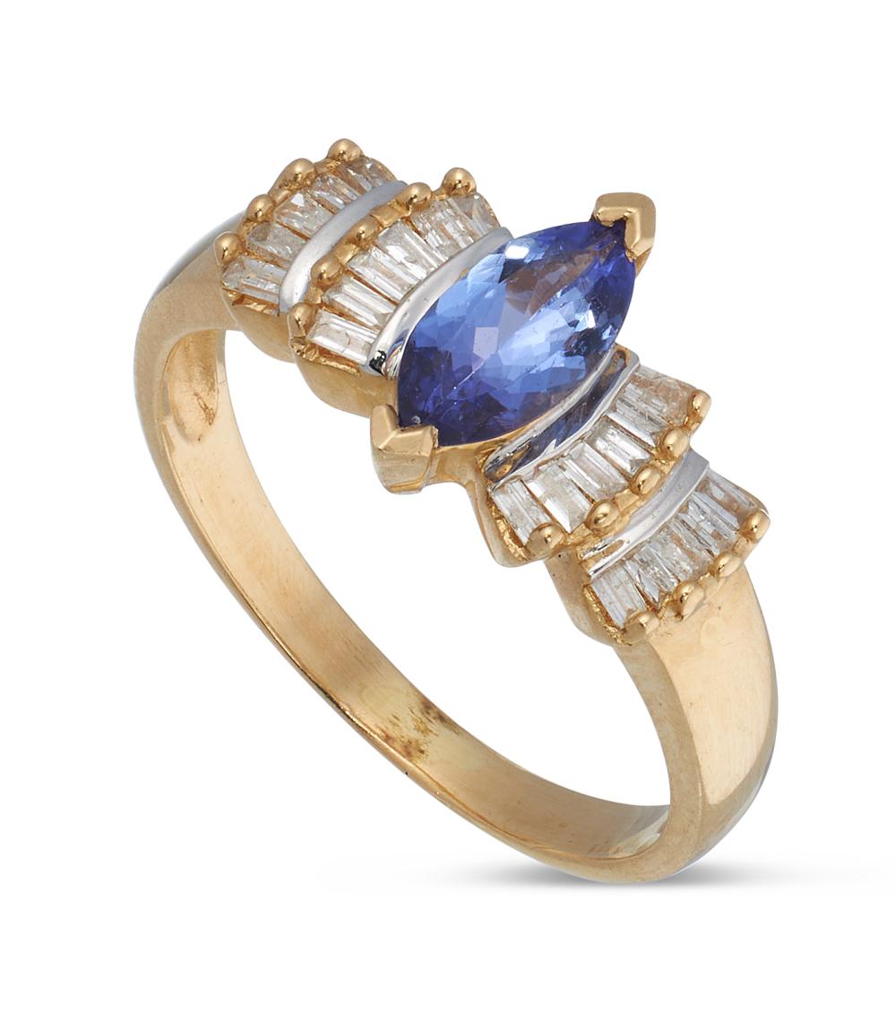 DIAMOND, TANZANITE AND 14KT