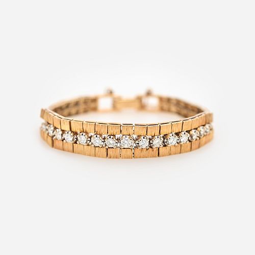 DIAMOND TEXTURED LINK BRACELET 0.88