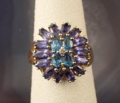 DIAMOND TOPAZ AND IOLITE CLUST