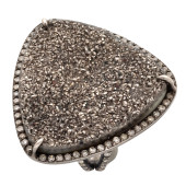 DIAMOND, TREATED DRUSY, SILVER