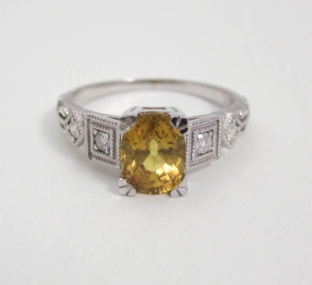DIAMOND, YELLOW SAPPHIRE AND