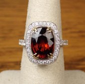 DIAMONDS AND RED ZIRCON RINGDI
