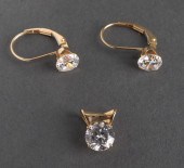 DIAMONIQUE 14K YELLOW GOLD & C