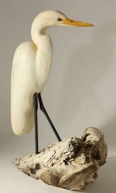 DICK DRESCHER CARVED EGRETCarv