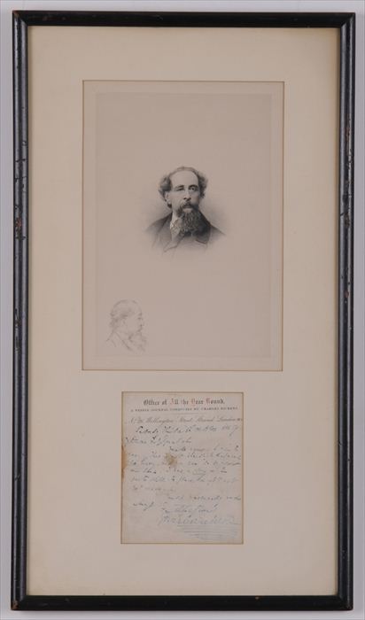 DICKENS CHARLES - AUTOGRAPH NOTE