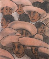 DIEGO RIVERA MEN IN SOMBREROS
