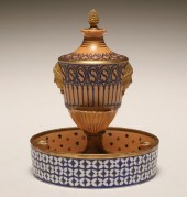 Dihl French gilt porcelain enc