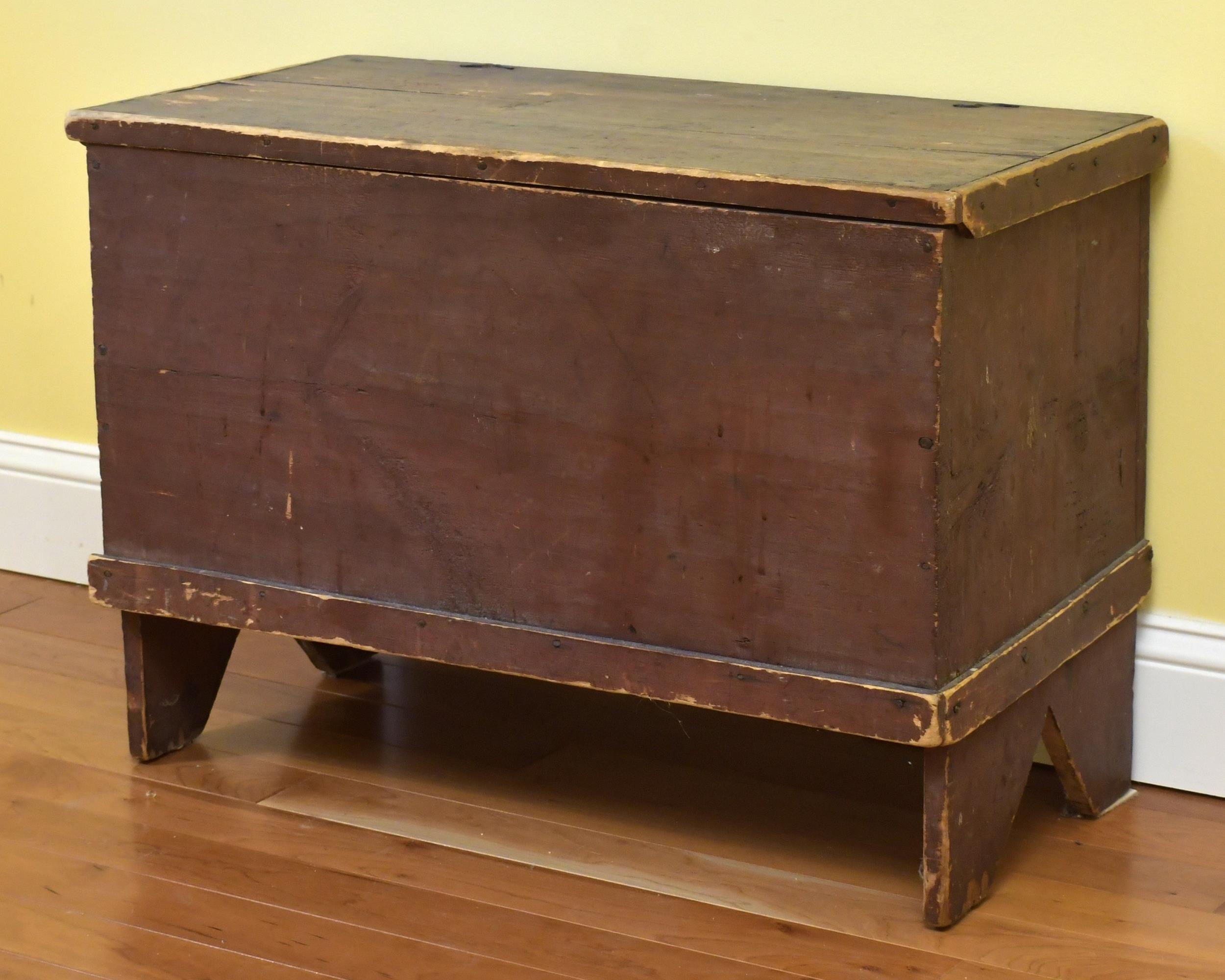 DIMINUTIVE 19TH C. BLANKET BOX IN