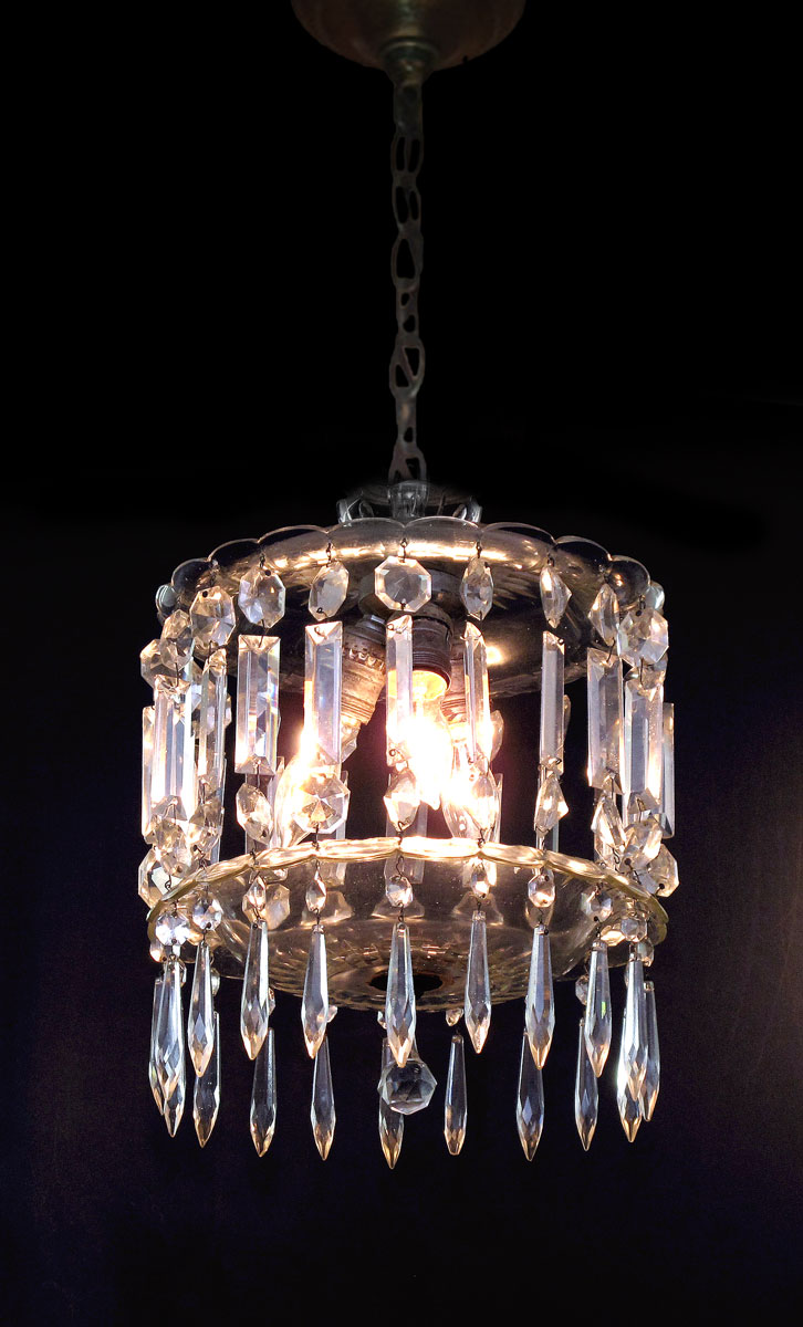 DIMINUTIVE 2 TIER PRISM CHANDELIER:
