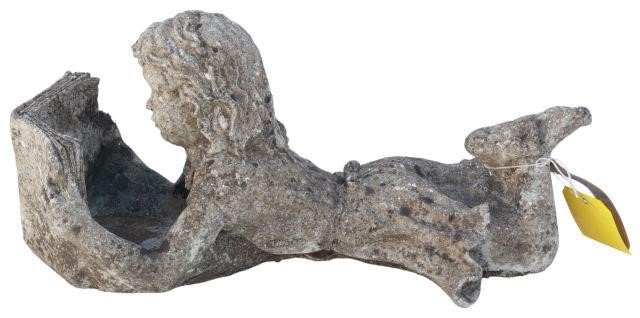 DIMINUTIVE CAST STONE BIRD BATH,