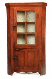 DIMINUTIVE CORNER CUPBOARD.  P