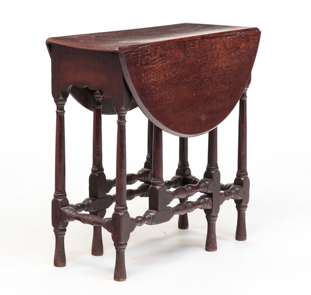 DIMINUTIVE ENGLISH GATELEG TABLE.