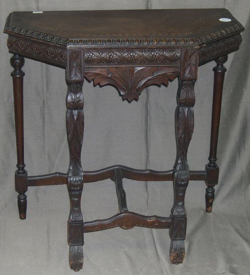 Diminutive Inlaid Walnut Console