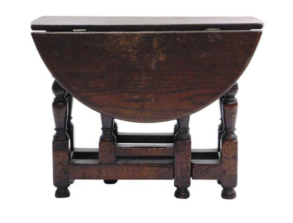 DIMINUTIVE JACOBEAN STYLE GATELEG