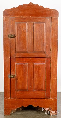 DIMINUTIVE PINE CORNER CUPBOARD,