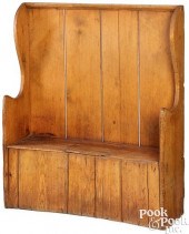 DIMINUTIVE PINE SETTLE BENCH,