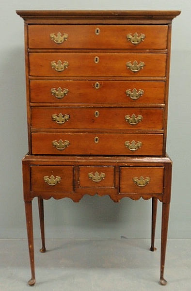Diminutive Queen Anne cedar highboy