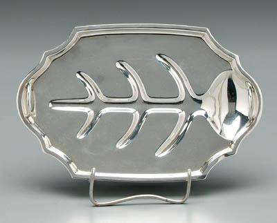 Diminutive sterling tray, cartouche
