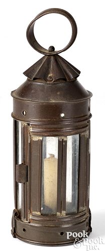 DIMINUTIVE TIN AND GLASS CANDLE