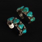 DINé [NAVAJO] PAIR OF SILVER +