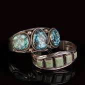 DINé [NAVAJO], PAIR OF SILVER