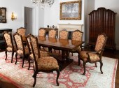 DINING TABLE AND TEN CHAIRSDin