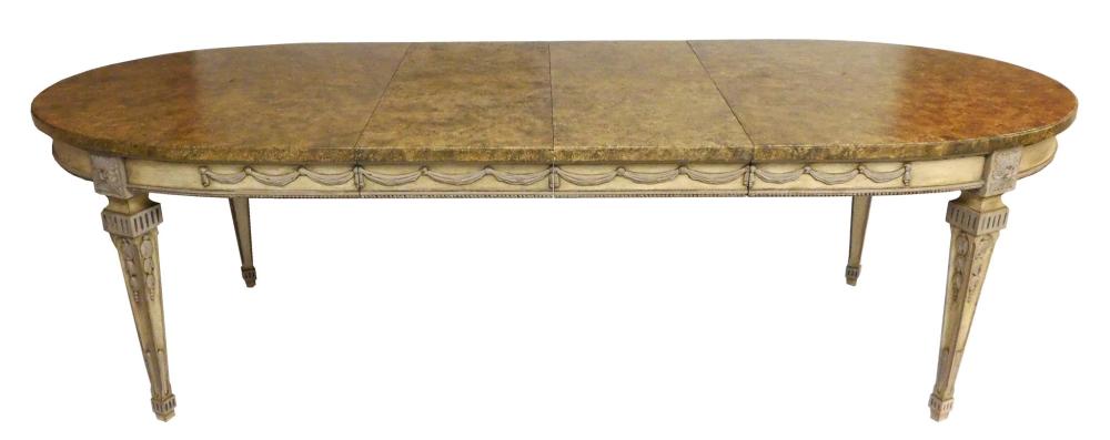 DINING TABLE, OVAL FAUX MARBLE
